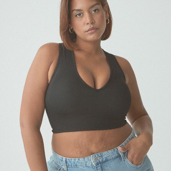 Klassy Network V-Neck Brami Top, Black - Picture 2 of 5